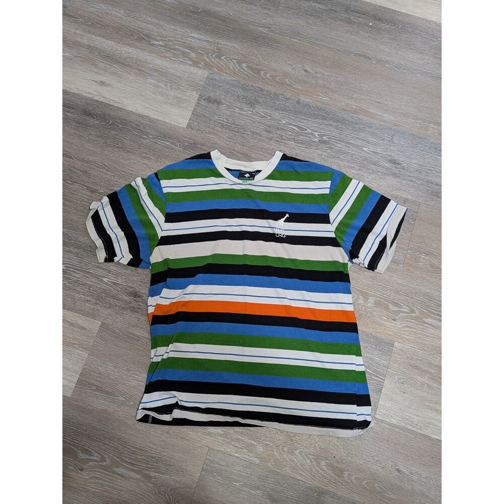 Vintage LRG Lifted Research Group Striped T-Shirt Men’s Large Blue Green Giraffe